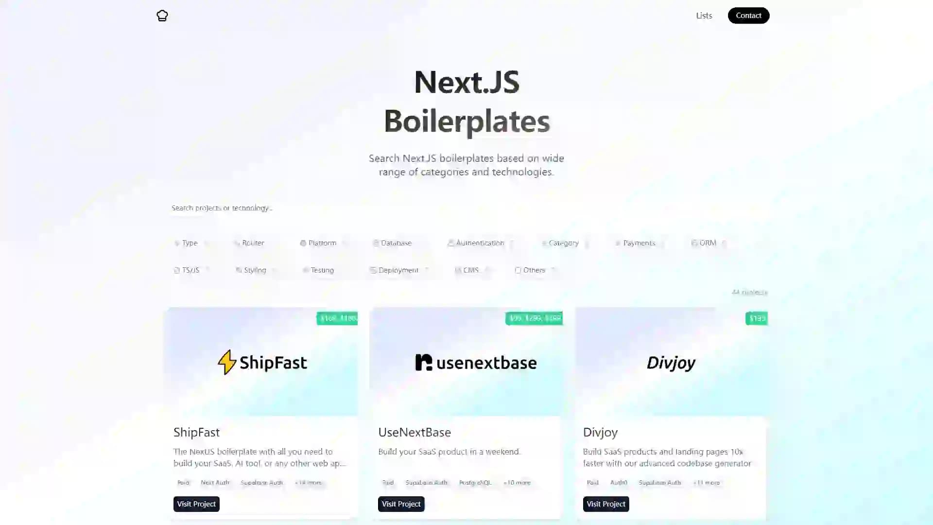 Next.js Boilerplates List